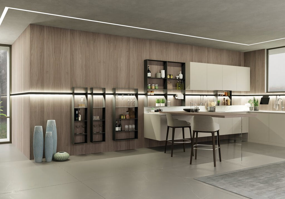 Naber Lucento Modul Regal, Relingsystem, H 1080 mm, B 600 mm, Down