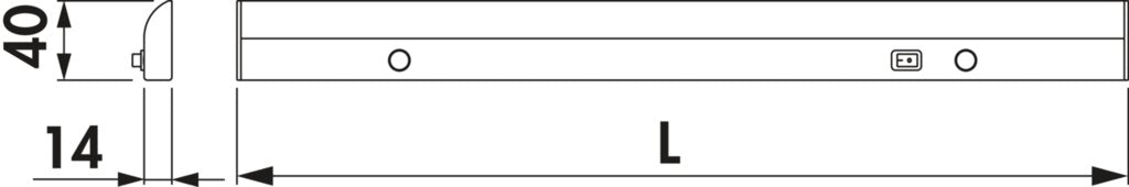 Naber Fluente LED alufarbig, Leuchte, L 1200 mm, 18 W, 2900 K warmweiß
