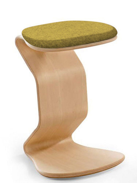 Hocker myERCOLINO medium mit flachem Kokos Sitzpolster | Gestell Buche