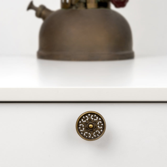 Emuca AUSLAUF | Lot von 25 Möbelknopf Tanger, Durchmesser 35mm, Zamak, Bronze