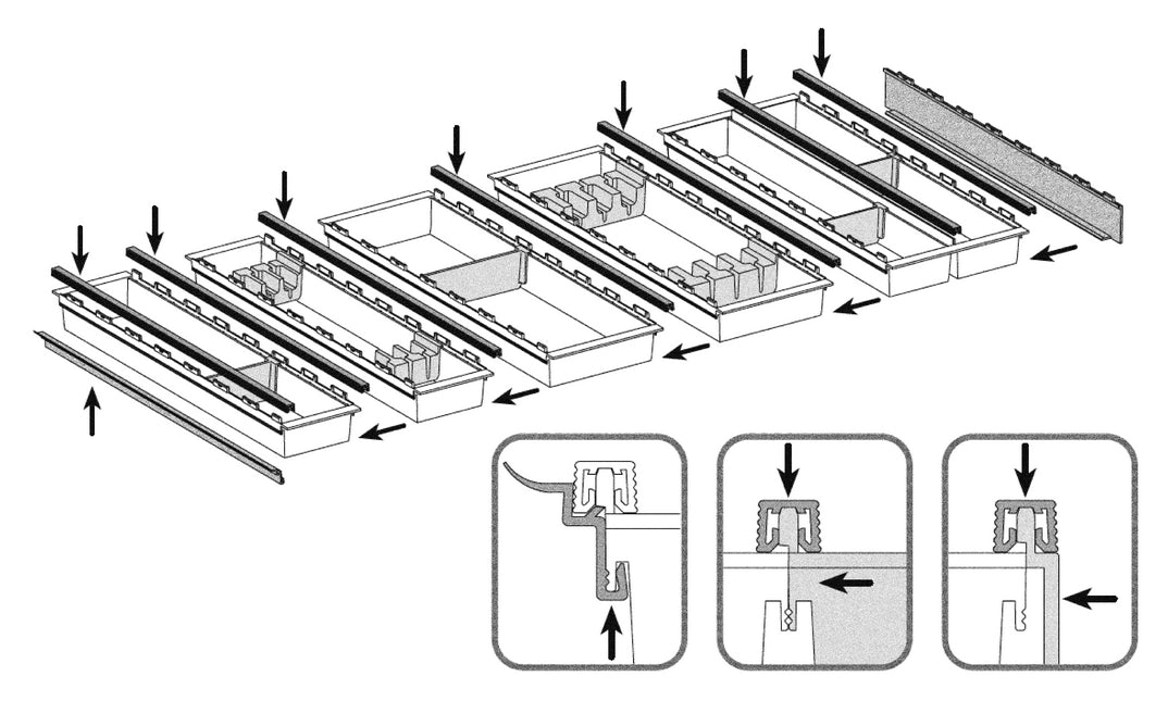 Naber | Cuisio Trennstege/Seitenabschluss 3 | Besteckeinsatz | Trennstege | für 187er Schale