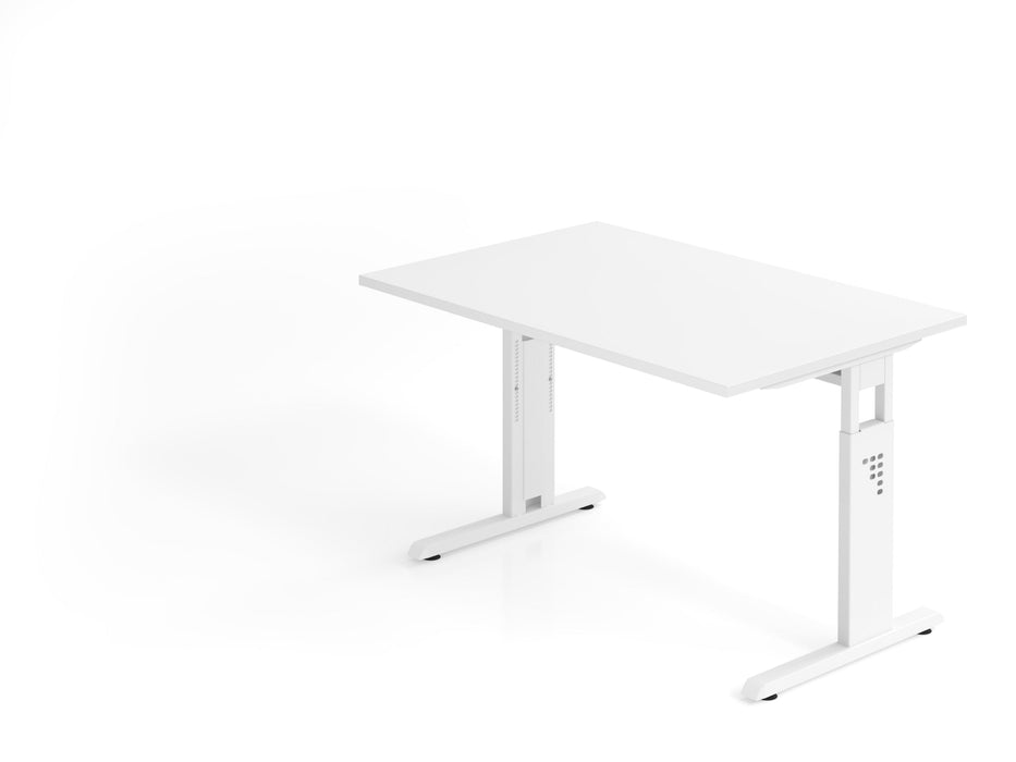 Hammerbacher | Schreibtisch C-Fuß 120x80cm Weiß / Weiß