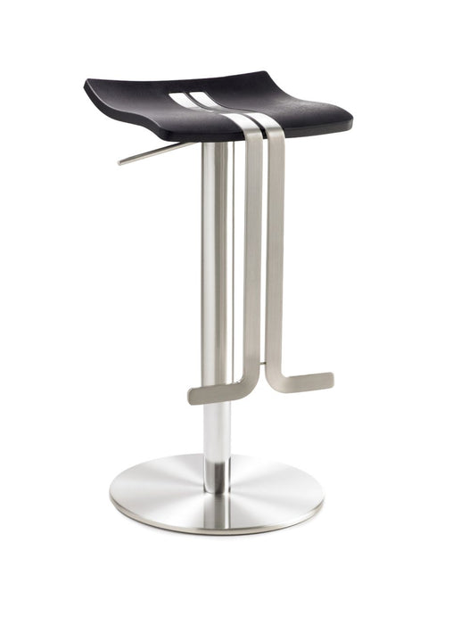 Bar- und Tresenhocker | myWAVE | Schwarz | Gestell Chrom gebürstet Edelstahllook