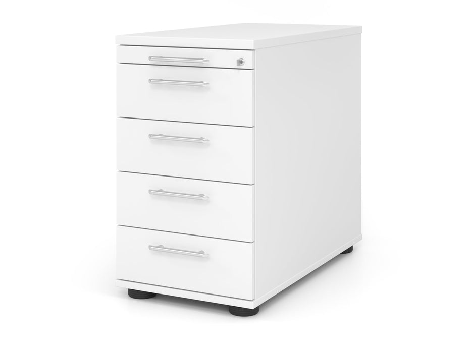 Hammerbacher | Standcontainer 80cm, 4Schub, Schloss RE Weiß