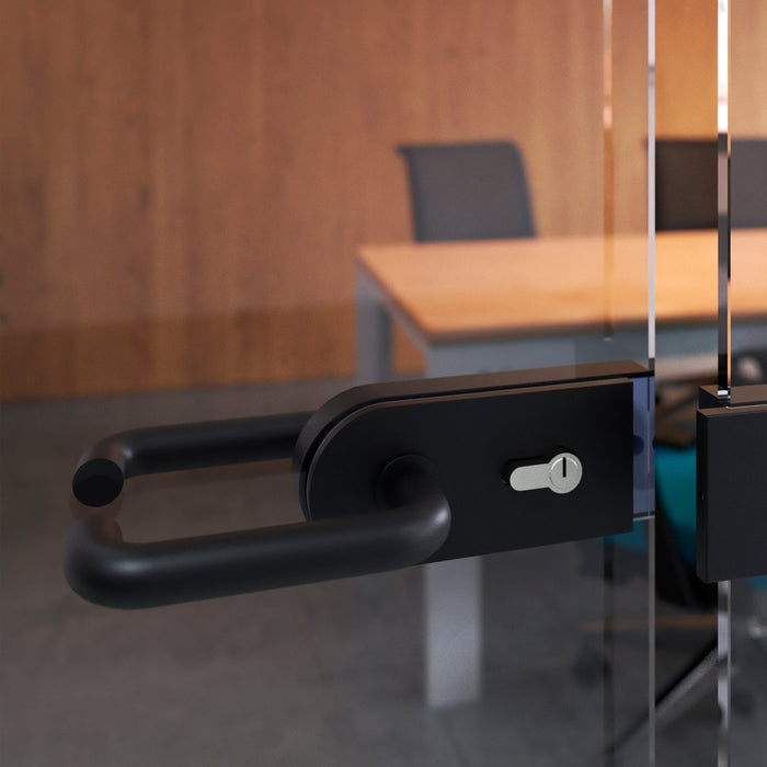 Emuca AUSLAUF | Türgriffe Innentüren, Türgriffe Glastürschlösser, U-Modell, Aluminium, Schwarz lackiert