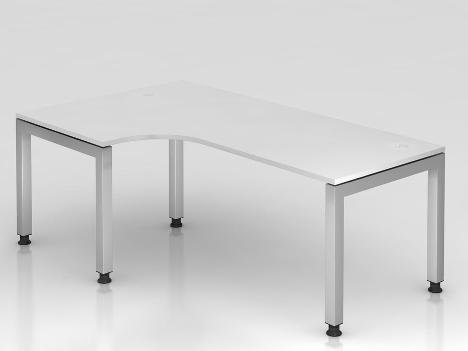 Hammerbacher | Winkeltisch U-Fuß eckig 200x120cm 90° Weiß