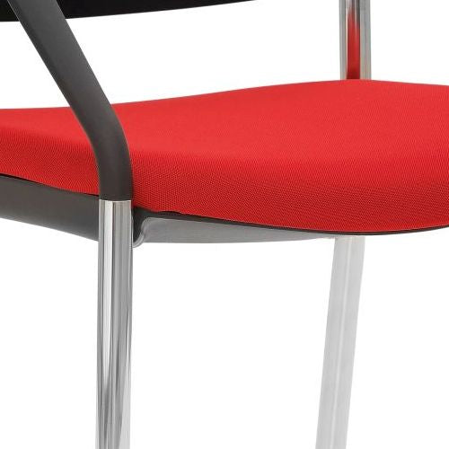 Stapelstuhl | myPLANO | Kirschrot | Gestell Chrom