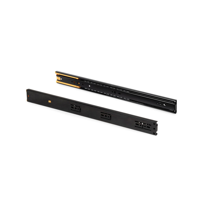 Emuca | 5er Satz Kugelführungen, H 45mm, T 600mm, Vollauszug, Schließautomatik, Schwarz