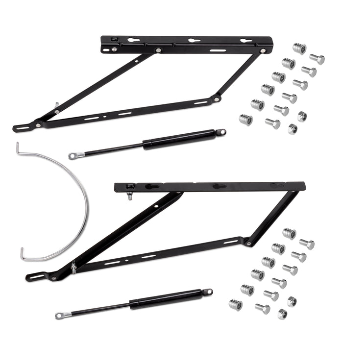 Emuca Satz Hebemechanismus-Set Kanapee-Bett, Frontöffnung, 135 cm Betten, Stahl, Schwarz lackiert