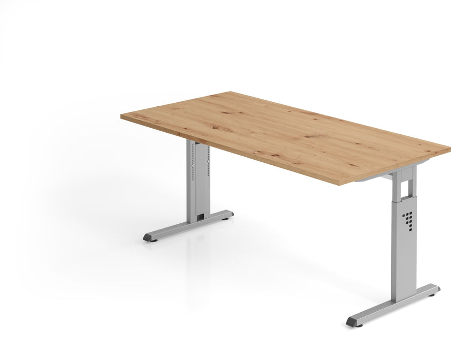 Hammerbacher | Schreibtisch C-Fuß 160x80cm Asteiche / Silber