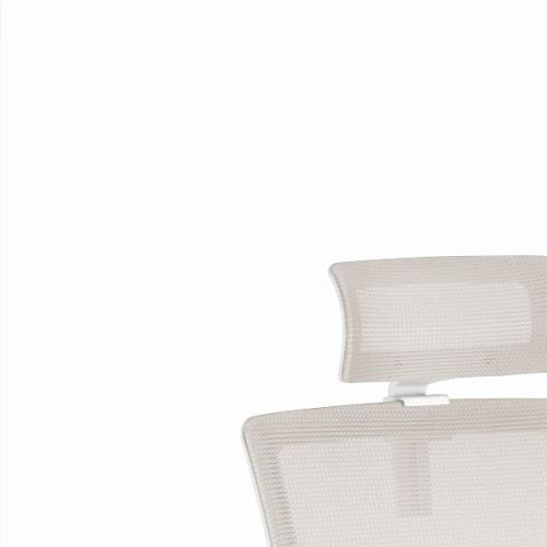 Drehstuhl | mySTUDIO mit Kopfstütze | Grau Silbergrau | Gestell Weiß