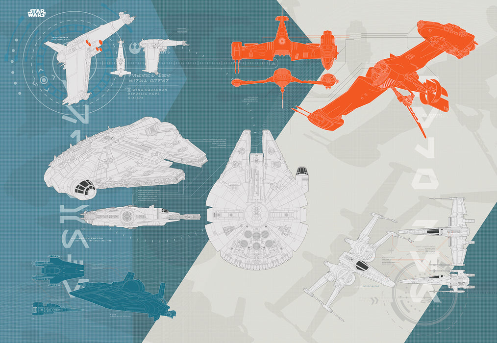 Papier Fototapete | STAR WARS Technical Plan | 368 x 254 cm