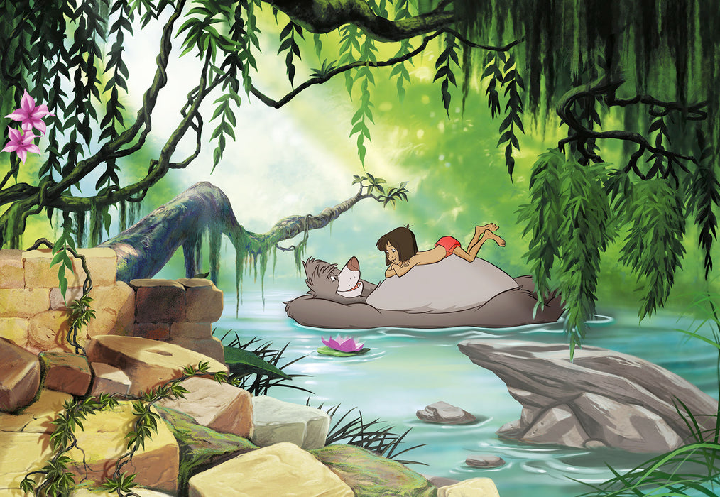 Papier Fototapete | Jungle Book Swimming with Baloo | 368 x 254 cm