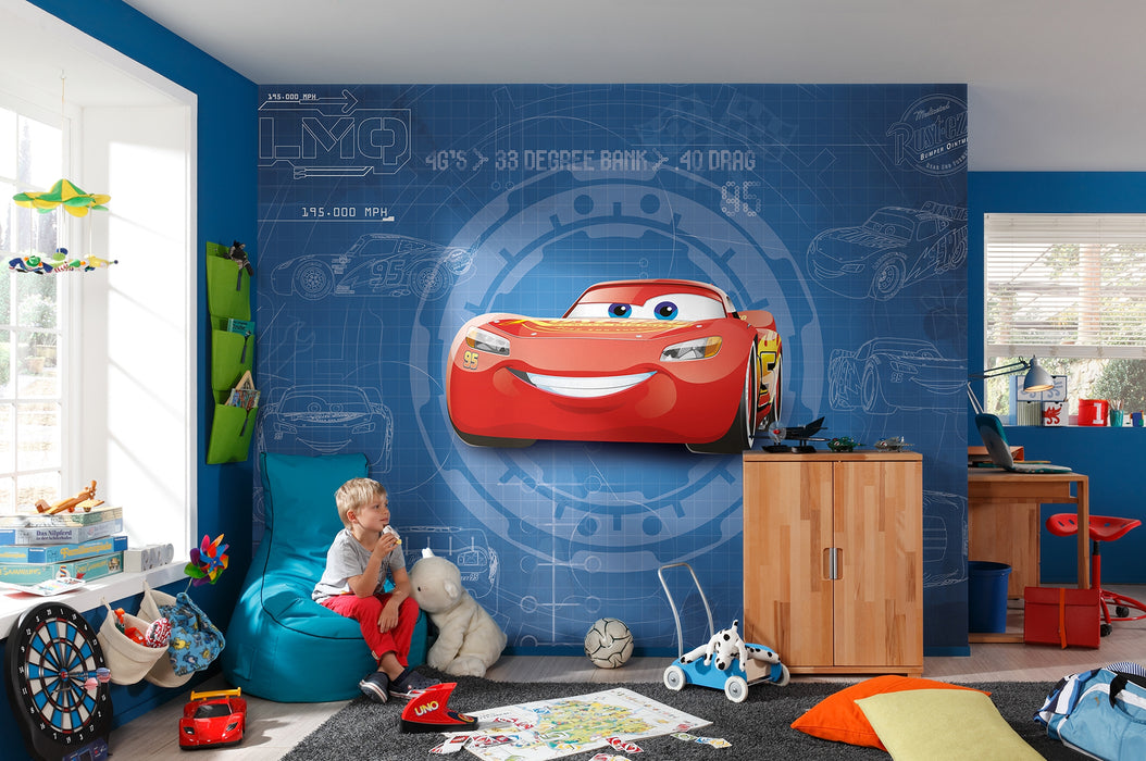 Papier Fototapete | Cars3 Blueprint | 368 x 254 cm