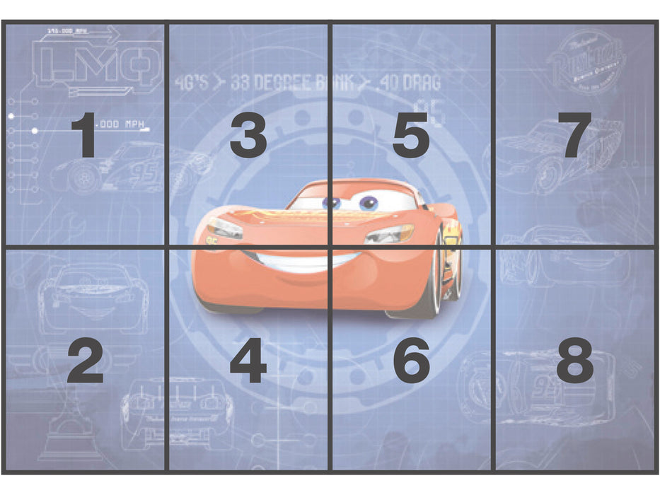 Papier Fototapete | Cars3 Blueprint | 368 x 254 cm