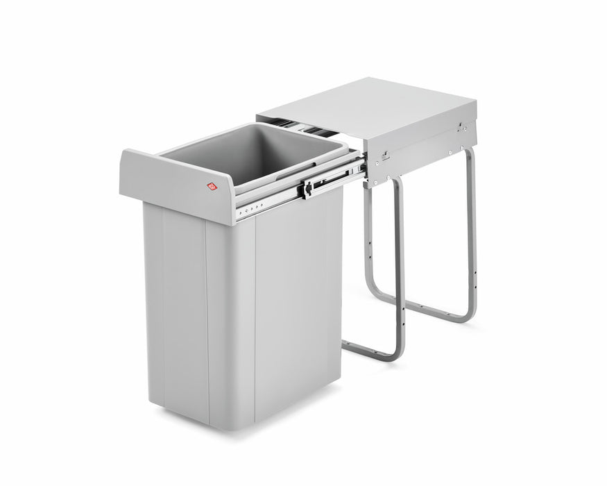 Naber | Bio Single 30 DT Abfallsammler für Drehtüren alu grau 26 Liter 470 mm