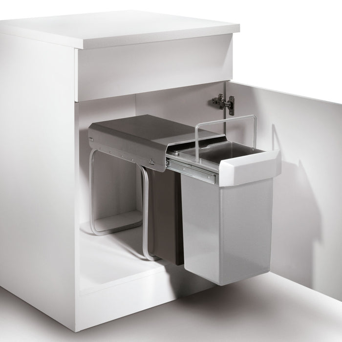 Naber | Double 1 Abfallsammler für Drehtüren alu grau