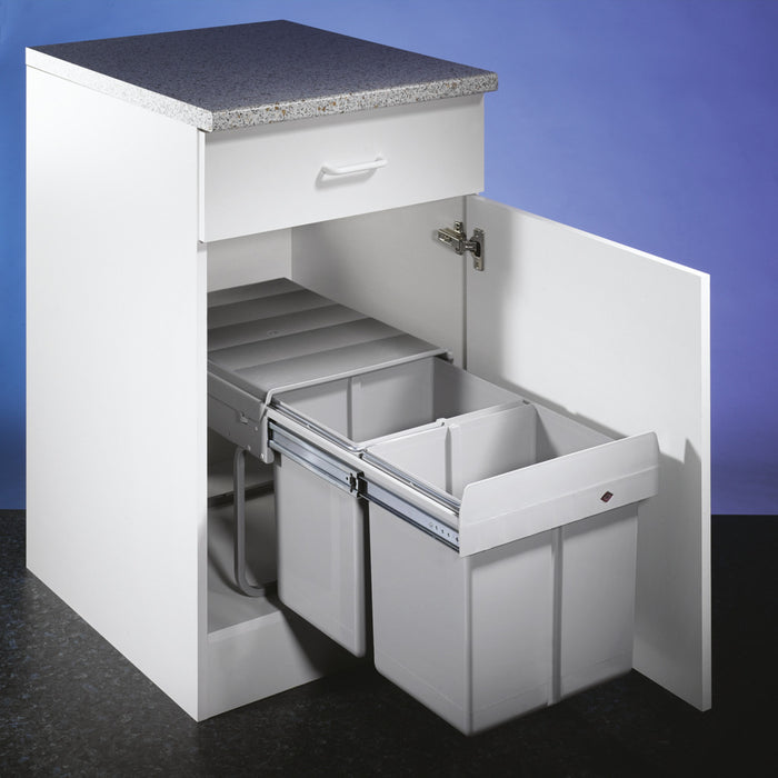 Naber | Double 2 Abfallsammler für Drehtüren alu grau