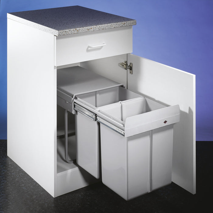 Naber | Double 4 Abfallsammler für Drehtüren alu grau