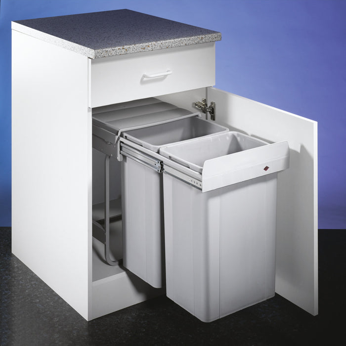 Naber | Big Double Abfallsammler für Drehtüren alu grau