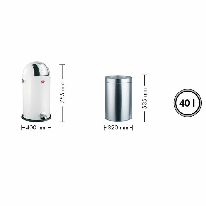 Wesco | Kickboy®, freistehender Behälter, weiß