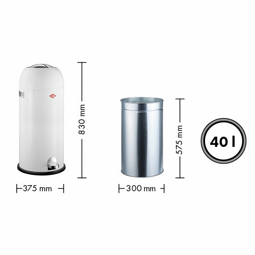 Wesco | Kickmaster® Maxi, freistehender Behälter, weiß matt