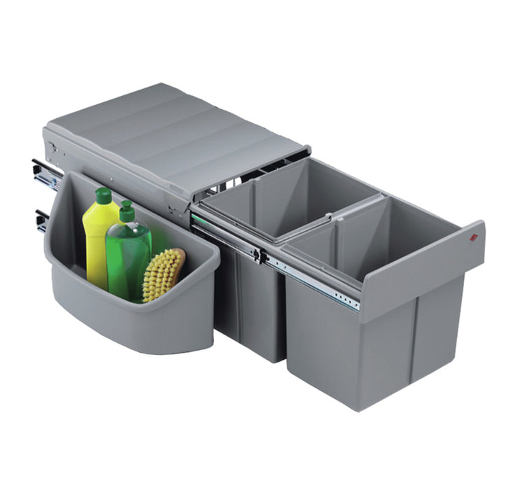 Naber | Corner Boy 2 (für Diagonaleckschränke) Abfallsammler für Eckschränke alu grau