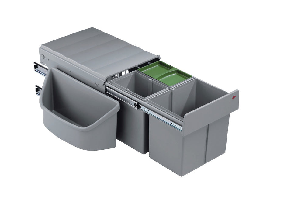 Naber | Corner Boy 3 (für Diagonaleckschränke) Abfallsammler für Eckschränke alu grau