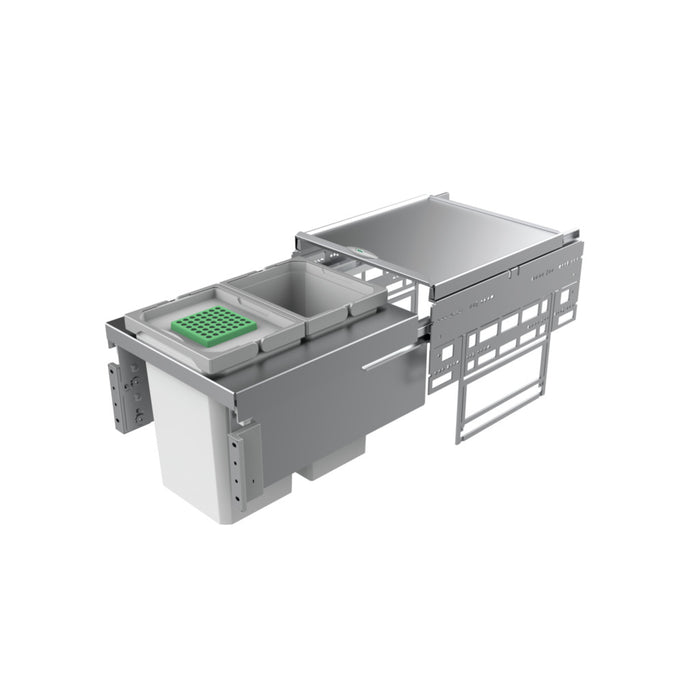 Naber | Cox® Base 360 S 400-2 Abfallsammler für Frontauszüge Biodeckel hellgrau 360 mm