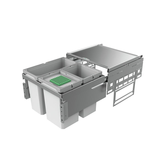 Naber | Cox® Base 360 S 500-3 Abfallsammler für Frontauszüge Biodeckel hellgrau 360 mm