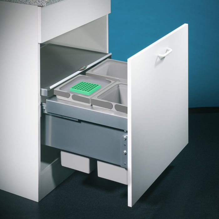 Naber | Cox® Base 360 S 600-3 Abfallsammler mit Frontauszugssystem Biodeckel hellgrau 360 mm