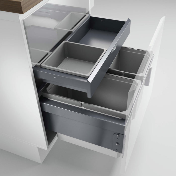 Naber | Cox® Base 360 S 600-3 mit Board Abfallsammler mit Frontauszugssystem hellgrau 460 mm