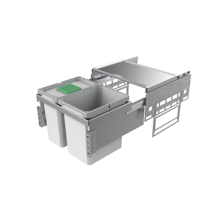 Naber | Cox® Base 360 K 500-2 Abfallsammler für Frontauszüge Biodeckel hellgrau 360 mm