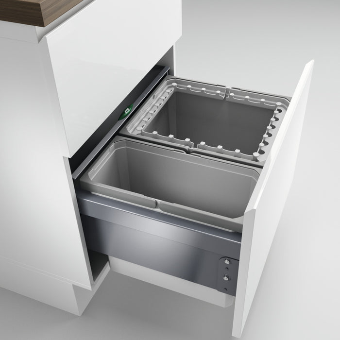 Naber | Cox® Base 360 R 600-2 Abfallsammler für Frontauszüge hellgrau 360 mm