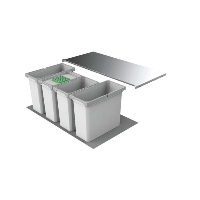 Naber | Cox® Box 350 S 900-4 Abfallsammler für vorhandene Auszüge Biodeckel hellgrau