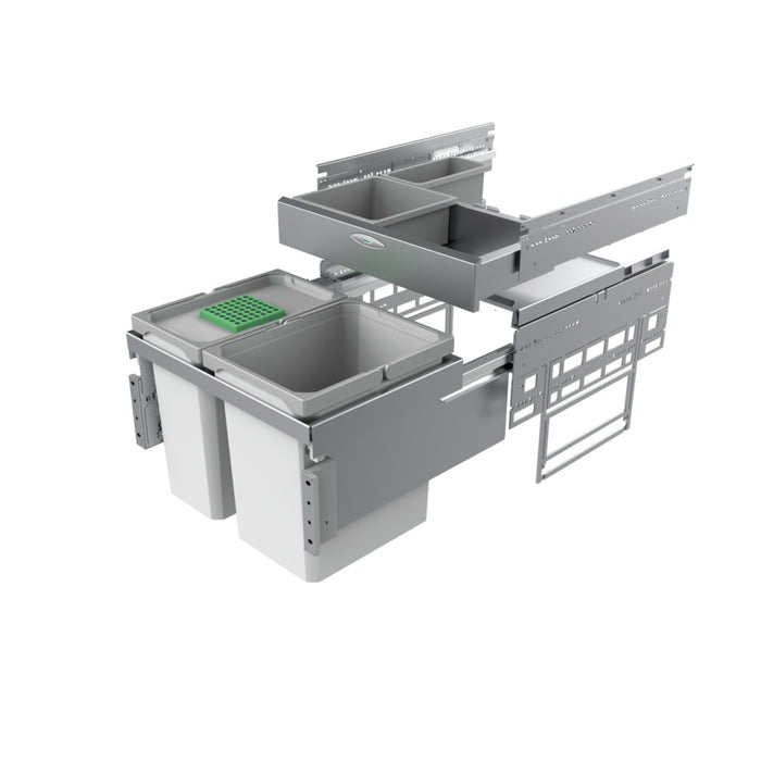 Naber | Cox® Base 360 K 500-2 Board Abfallsammler für Frontauszüge Biodeckel hellgrau 460 mm