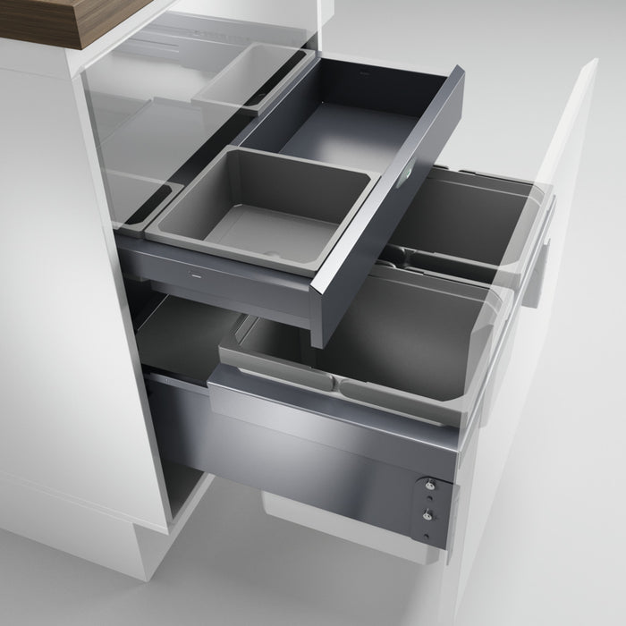 Naber | Cox® Base 360 K 600-2 mit Board Abfallsammler mit Frontauszugssystem hellgrau 460 mm