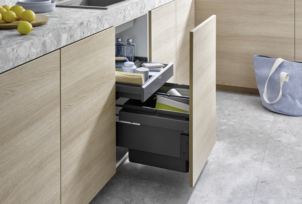 Naber | Cox® Base 360 S 600-2 mit Board Abfallsammler mit Frontauszugssystem anthrazit 460 mm