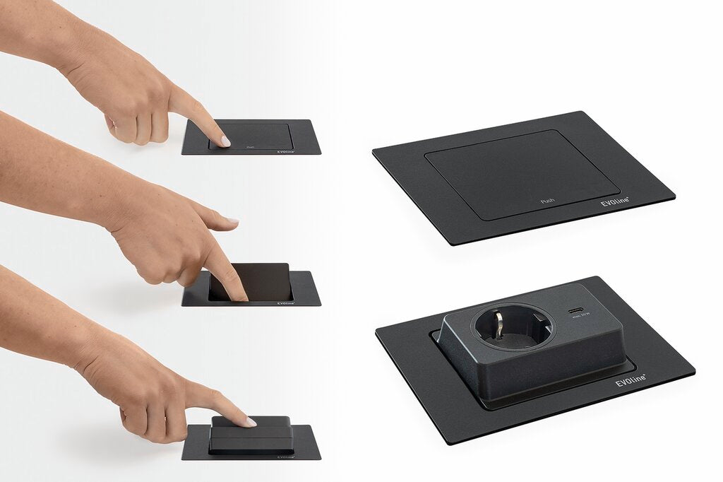 Naber Evoline® Spin USB C, Steckdosenelement, schwarz matt