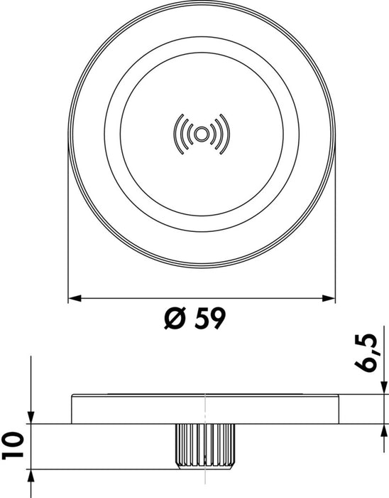 Naber Evoline® Qi Charger, Ladestation, schwarz matt