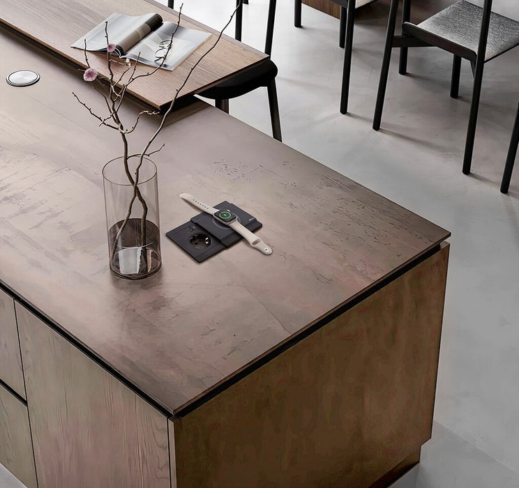 Naber Evoline® Circle80 mit Schiebedeckel DisQ, Steckdosenelement, schwarz matt