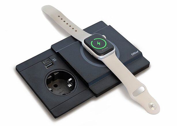 Naber Evoline® Circle80 mit Schiebedeckel DisQ, Steckdosenelement, schwarz matt