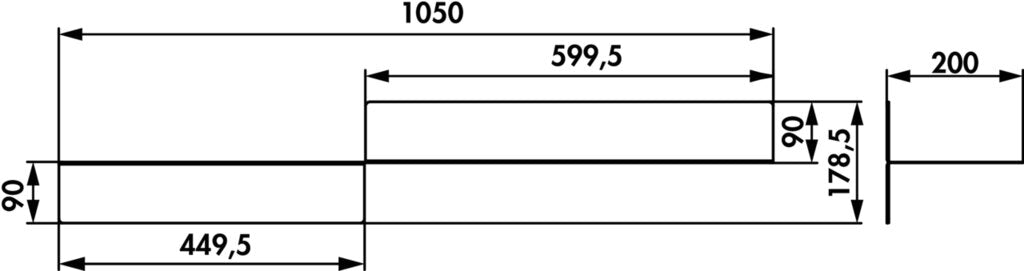 Naber Steps 1 Wandregal, Regalsystem, B 1050 mm, 10,5 kg