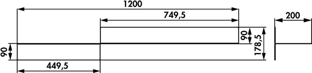 Naber Steps 1 Wandregal, Regalsystem, B 1200 mm, 12 kg