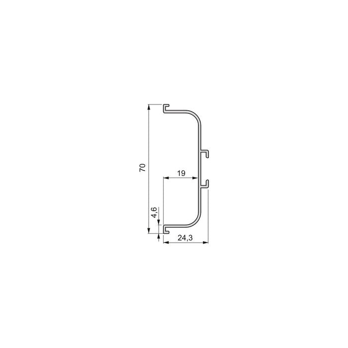 Lot mt 2 Zentralprofile Gola Küchenmöbel, L 2,35 mm, Zubehör, Aluminium, matt eloxiert