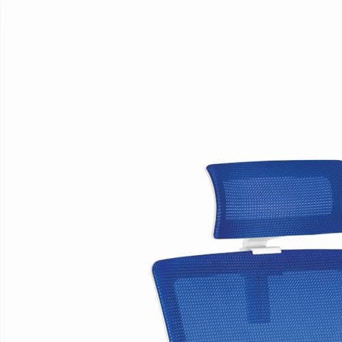 Drehstuhl | mySTUDIO mit Kopfstütze | Blau Schwarz | Gestell Weiß