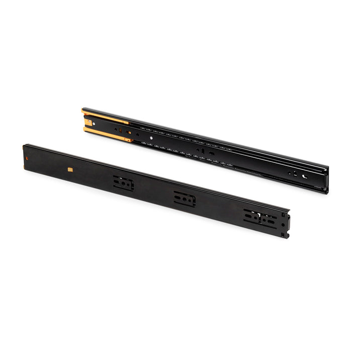 Emuca | 5er Satz Kugelführungen, H 45mm, T 350mm, Vollauszug, Schließautomatik, Schwarz