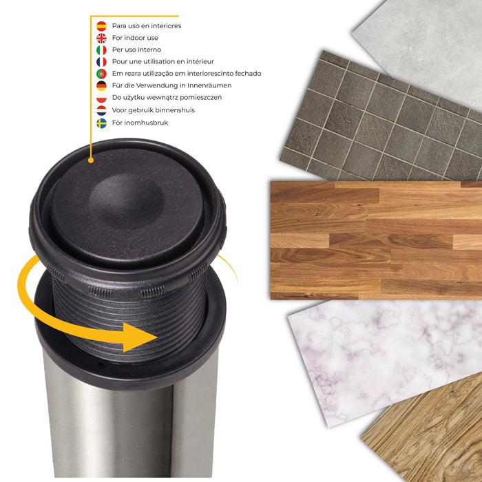 Lot von 4 Tischbeine, Durchmesser 60mm, H 710mm, Stahl, Nickel satiniert