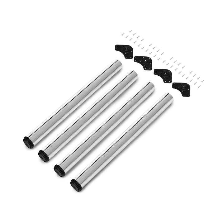 Lot von 4 Tischbeine, Durchmesser 60mm, H 710mm, Stahl, Verchromt