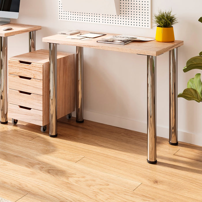 Lot von 4 Tischbeine, Durchmesser 60mm, H 710mm, Stahl, Verchromt